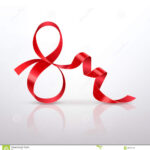 Symbol March 8 Of Red Satin Ribbon Stock Vector Illustration Of