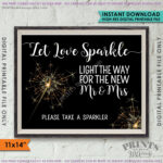 Take A Sparkler Sign Let Love Sparkle Wedding Sign Light The Way For