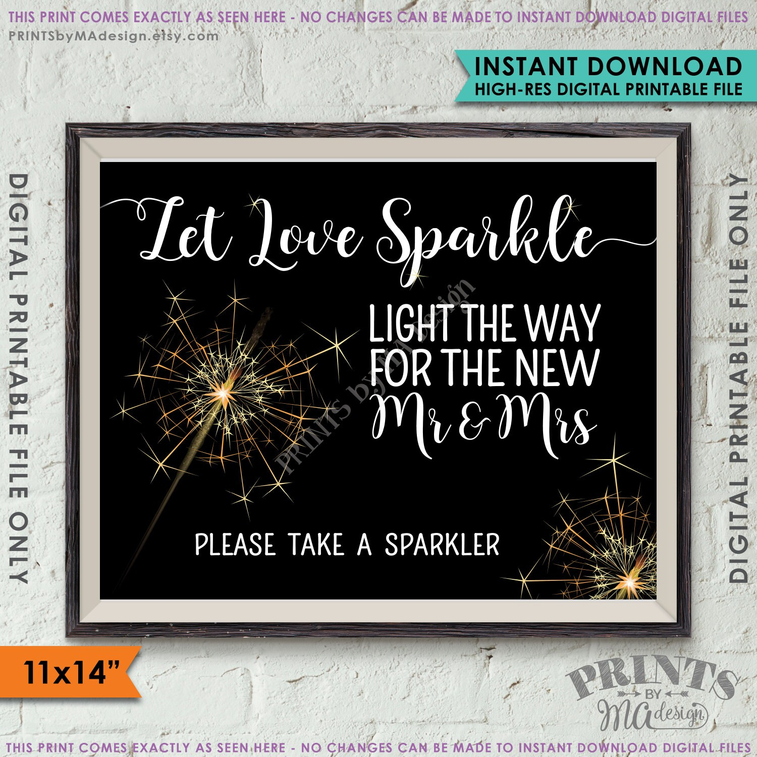 Take A Sparkler Sign Let Love Sparkle Wedding Sign Light The Way For 