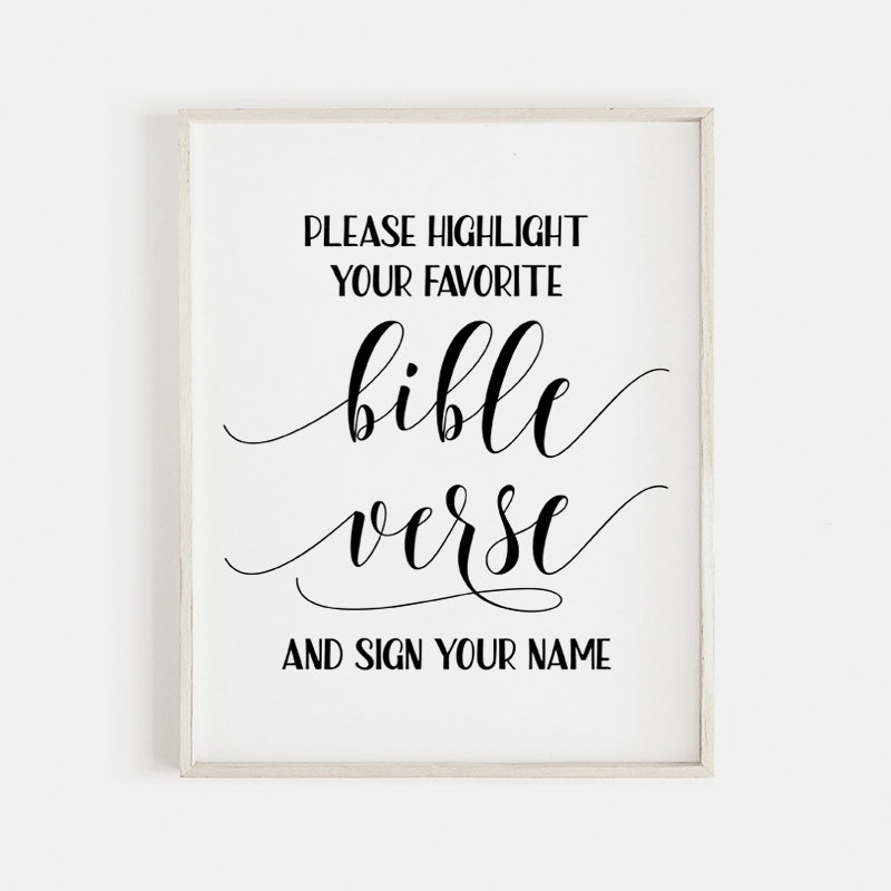 Wedding Bible Verse Sign Printable Please Highlight Your Etsy