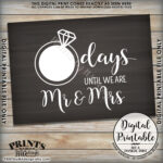 Wedding Countdown Sign Countdown To Wedding Sign Days Until We Are Mr