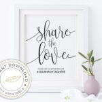 Wedding Hashtag Sign Printable Template INSTANT DOWNLOAD Etsy