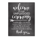 Wedding Sign 11x14 Unplugged Ceremony Chalkboard Instant Download