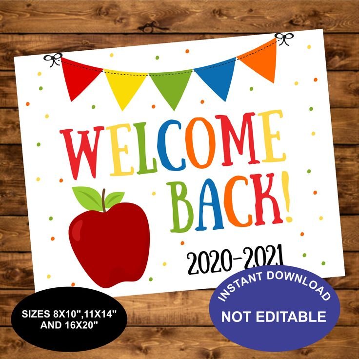 Welcome Back Printable Sign Back To School Banner Instant Download 