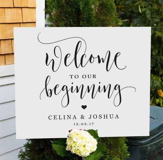 Welcome To Our Wedding Sign Printable Wedding Welcome Sign