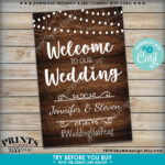 Welcome To Our Wedding Sign Wedding Welcome PRINTABLE 24x36 Rustic