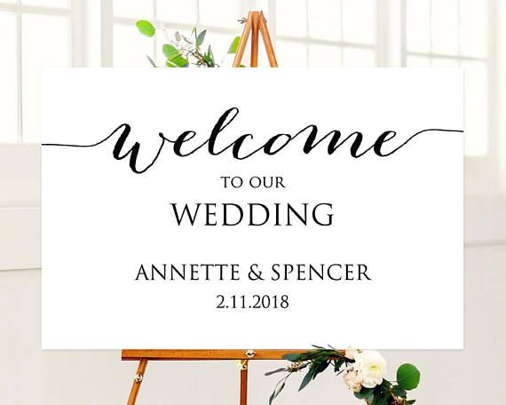 Welcome To Our Wedding Sign Wedding Welcome Sign Printable Etsy